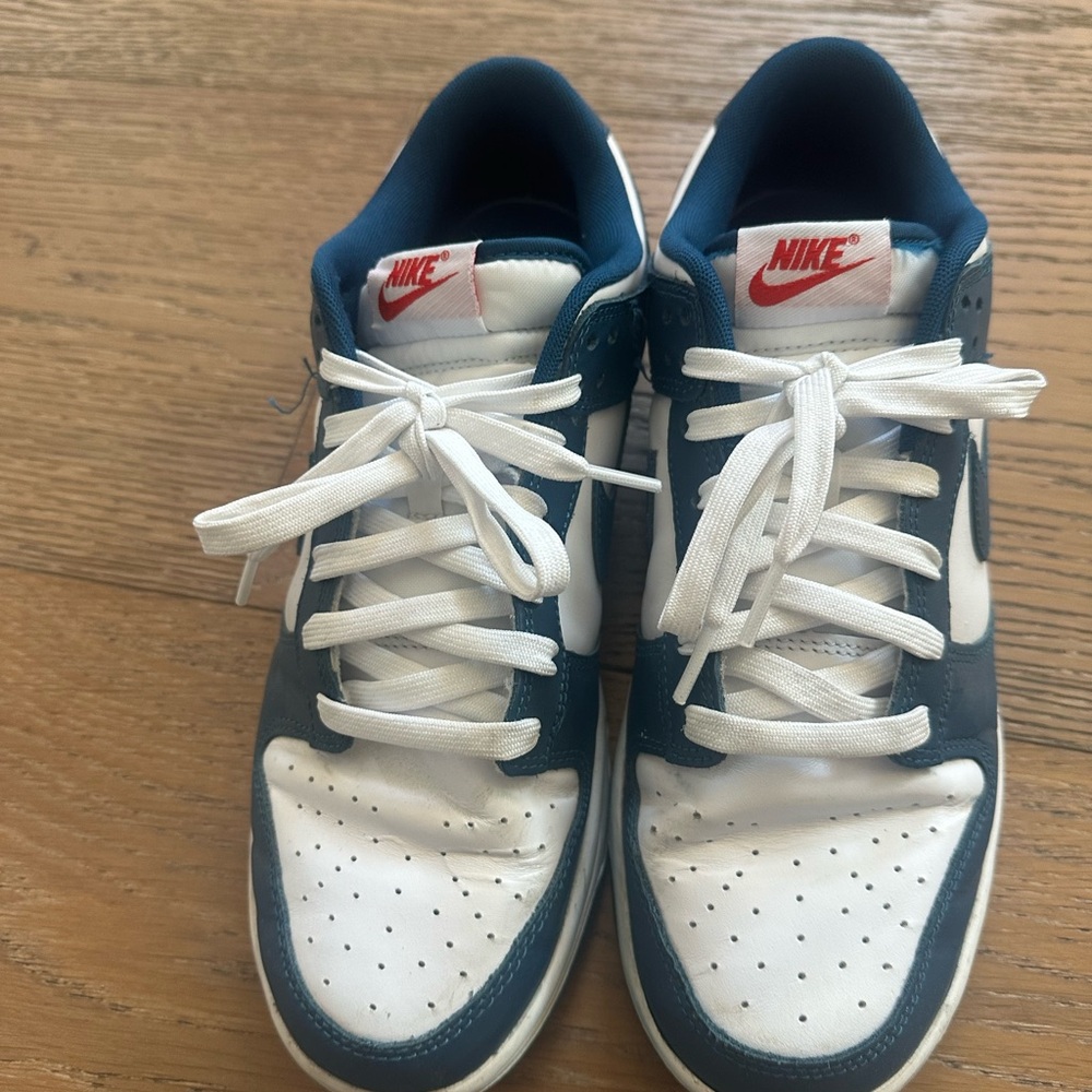 Nike Low-Top Sneakers in White & Teal Blue